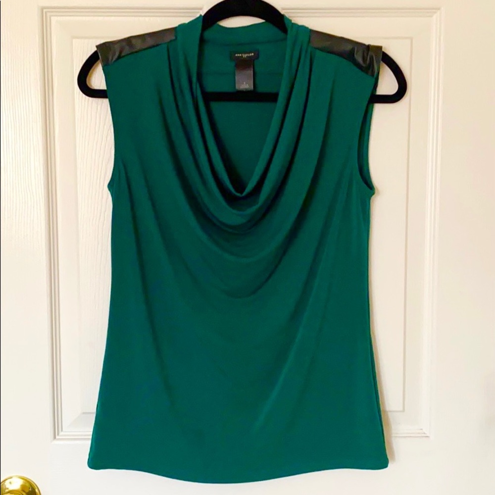 ann taylor green blouse